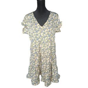 Style House Yellow Floral Print Sundress Size Large